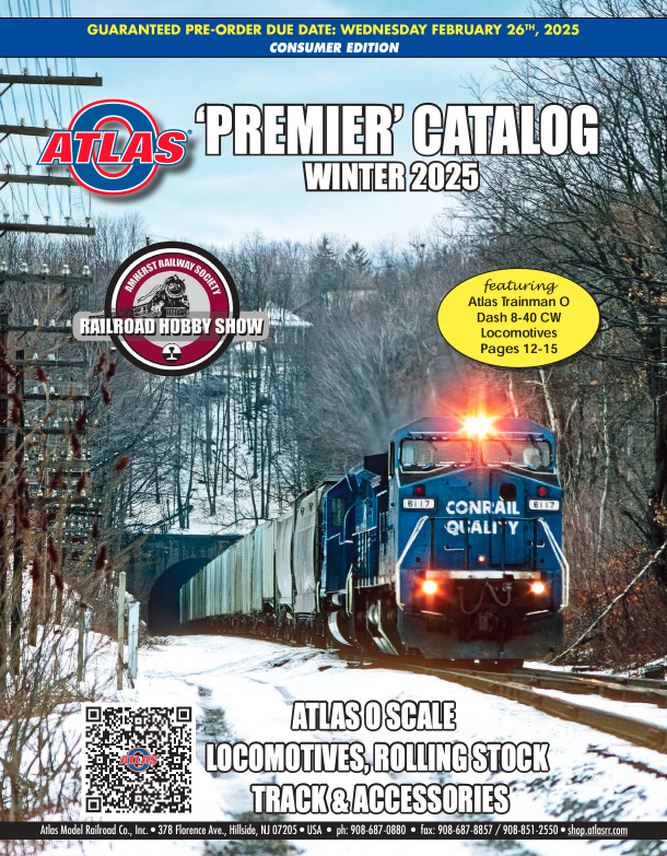 cover of catalog with snowy train scene